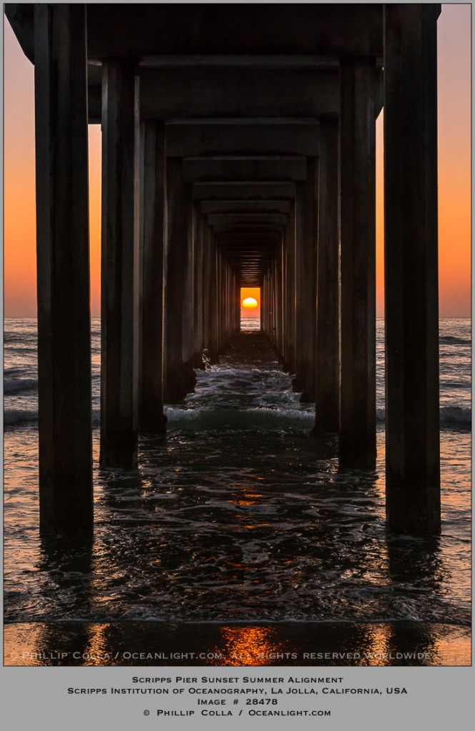 Scripps Pier Perfect Solar Alignment at Sunset, La Jolla, California